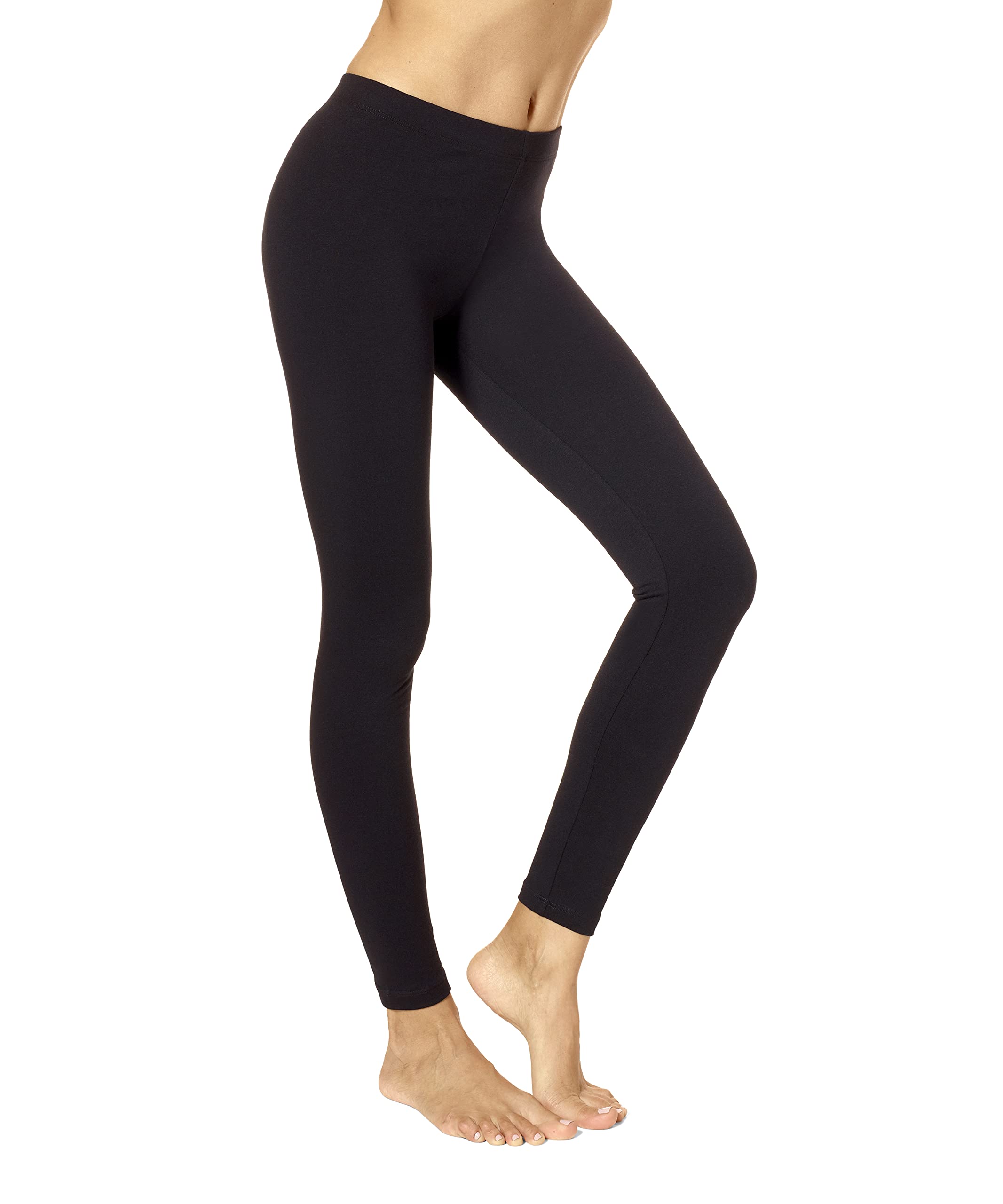 No nonsense Women's Leggings - Soft Cotton Feel, Comfortable & Perfect for Layering, Gentle Elastic Waistband, Retains Shape, Pl