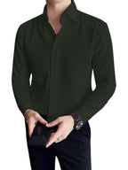 Greciilooks MenS Formal Button Down Shirt  Slim Fit Office Wear ShirtS For Men | Textured Long Sleeve Cotton Blend | Business 