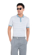 The Indian Garage Co Mens Slim Fit Textured Half Sleeves Neck Flat Knit Polo T-Shirt