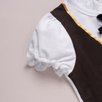 Auggle 3PC Toddler Baby Girl Outfits Halloween Costume Stripe Skirt Kid Pirate Short Sleeve with Hat (Red, 12-18 months)