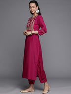 Varanga WomenS Silk Blend Kurta Set (Nv_Vskd159_Purple
