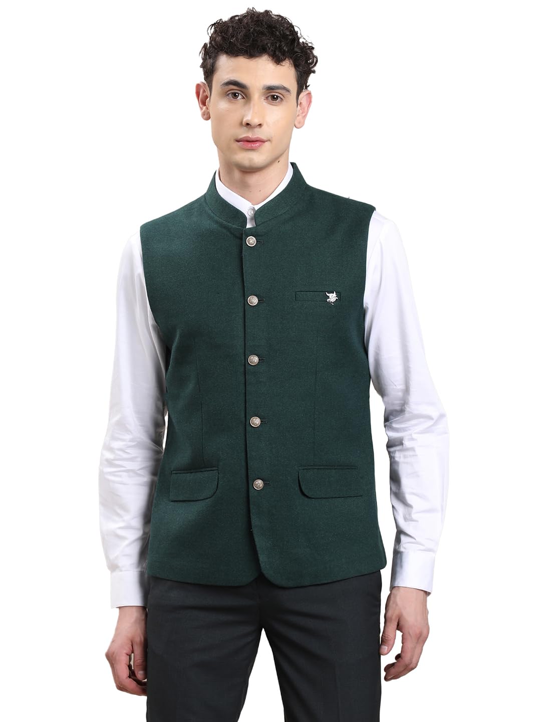 Turtle Men Terry Rayon Green Party Nehru Jacket