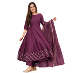 ANNI DESIGNER Women's Rayon Kurta with Dupatta (KUMT-Dress-Magenta_5XL_Magenta_XXXXX-Large)