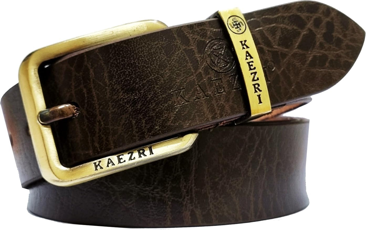 Men Evening, Party, Formal, Casual Brown Genuine Leather Belt ()_390 36