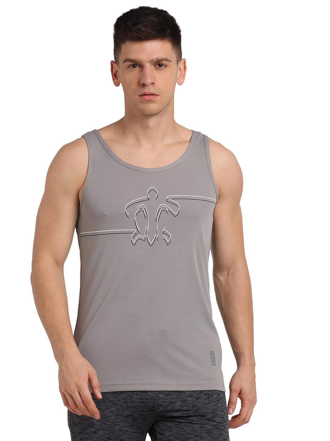 Turtle Men Polycotton Printed Grey Tank Top || Gym Vest||Vest