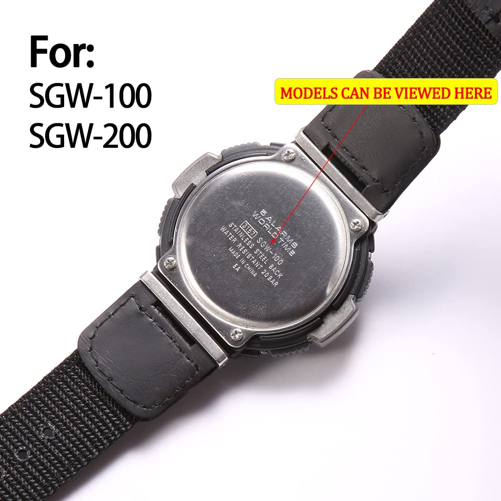 RCNZWQB Resin Replacement Watch Band Compatible with Casio SGW-100 SGW100 Men's Waterproof Rubber Strap Bracelet Watch Accessori