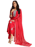 ANNI DESIGNER Womens Rayon Viscose Printed Straight Kurta with Pant & Dupatta (Belagavi Red-VKS05_4XL_Red_XXXX-Large)