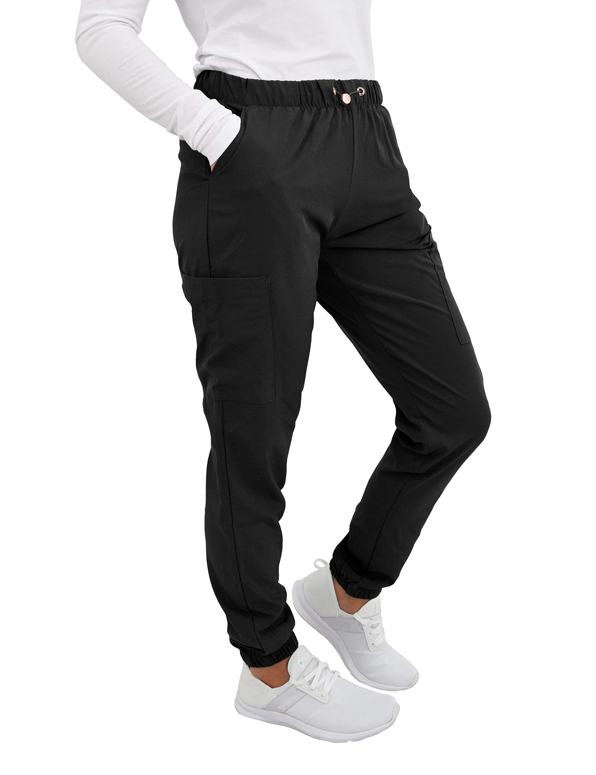 gT Performance Womens Medical Nursing Jogger Slim Fit Scrub Pant gT 4FLEX-Black-Small