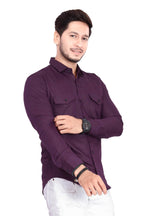 Rebelify MenS Cotton Shirt With Pockets Full Sleeves Spread Collar Solid Pattern Botton Down Closure Regular Fit And Standard L
