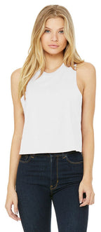 Ladies Racerback cropped Tank - HEATHER OLIVE - S(D0102H7WYZT)
