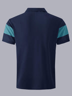 Noble Monk Mens Polo Neck Half Sleeves Color Blocked T-Shirt