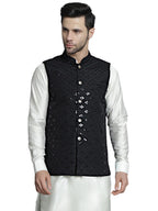 Jompers Mens Embroidered And Sequins Nehru Jacket
