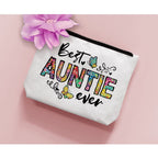 BiuNiuring Aunt Gift, Best Aunt Ever Gift, Mother's Day Gift for Aunt Auntie, Makeup Bag
