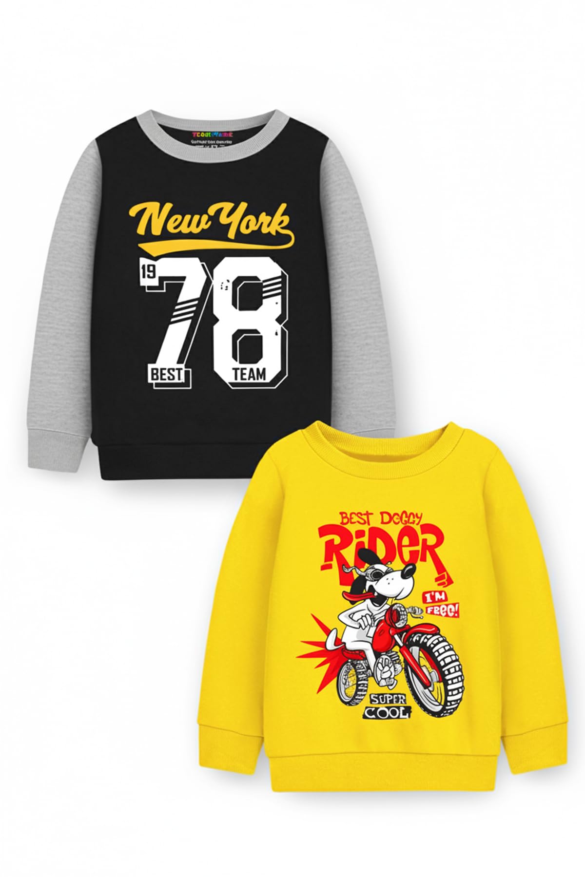 Trampoline Boys & Girls Fleece Printed Hooded Sweatshirt Pack of 2 | Full Sleeve Casual Winter Wear | TRMSWT117_160 | 1314 YR 13-14