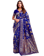 Sugathari Womens Pure Kanjivaram Silk Saree Banarasi Silk Saree With Blouse Piece (SAM PARI S-7) (Royal Blue)