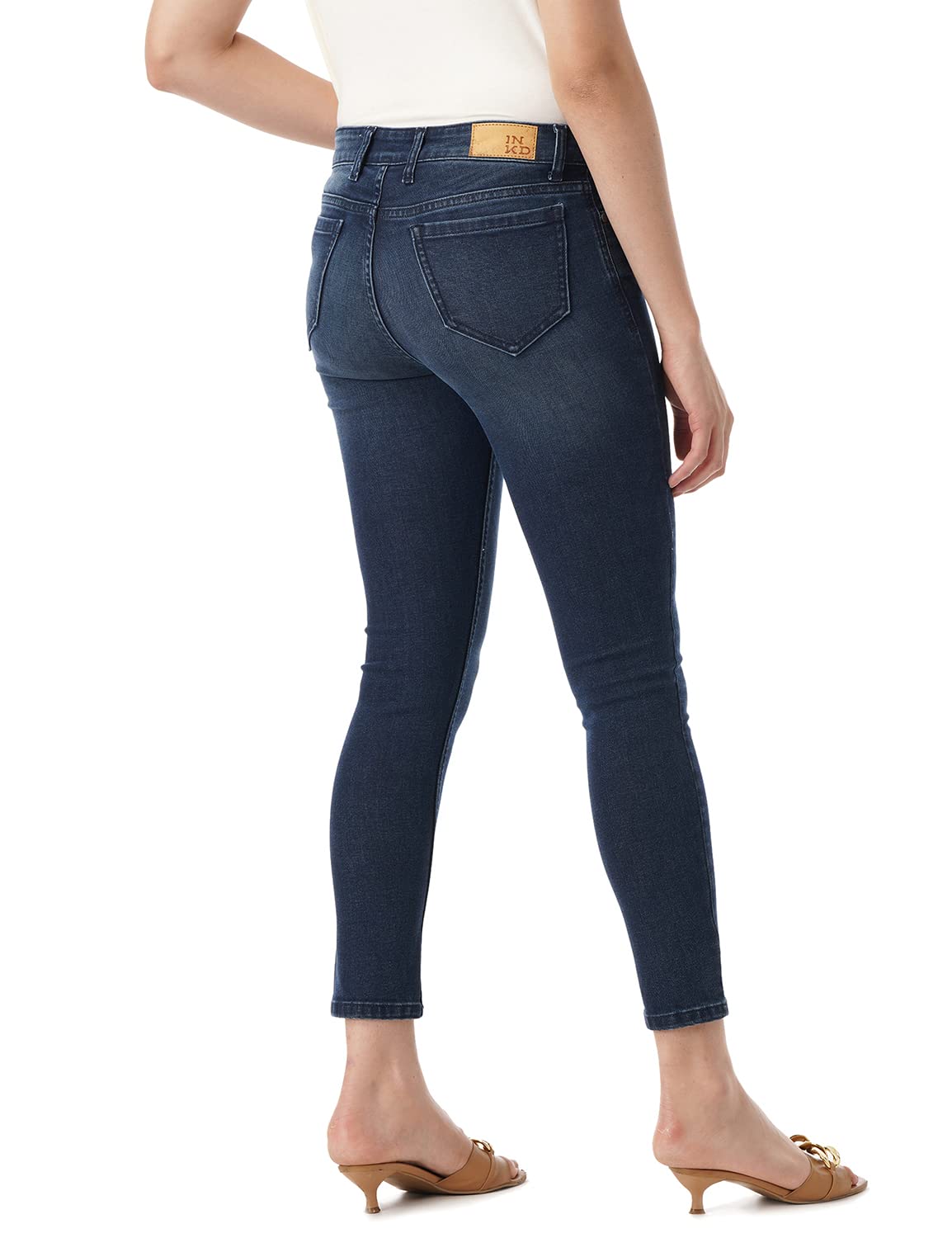 INKD Womens Skinny Mid Rise Jeans
