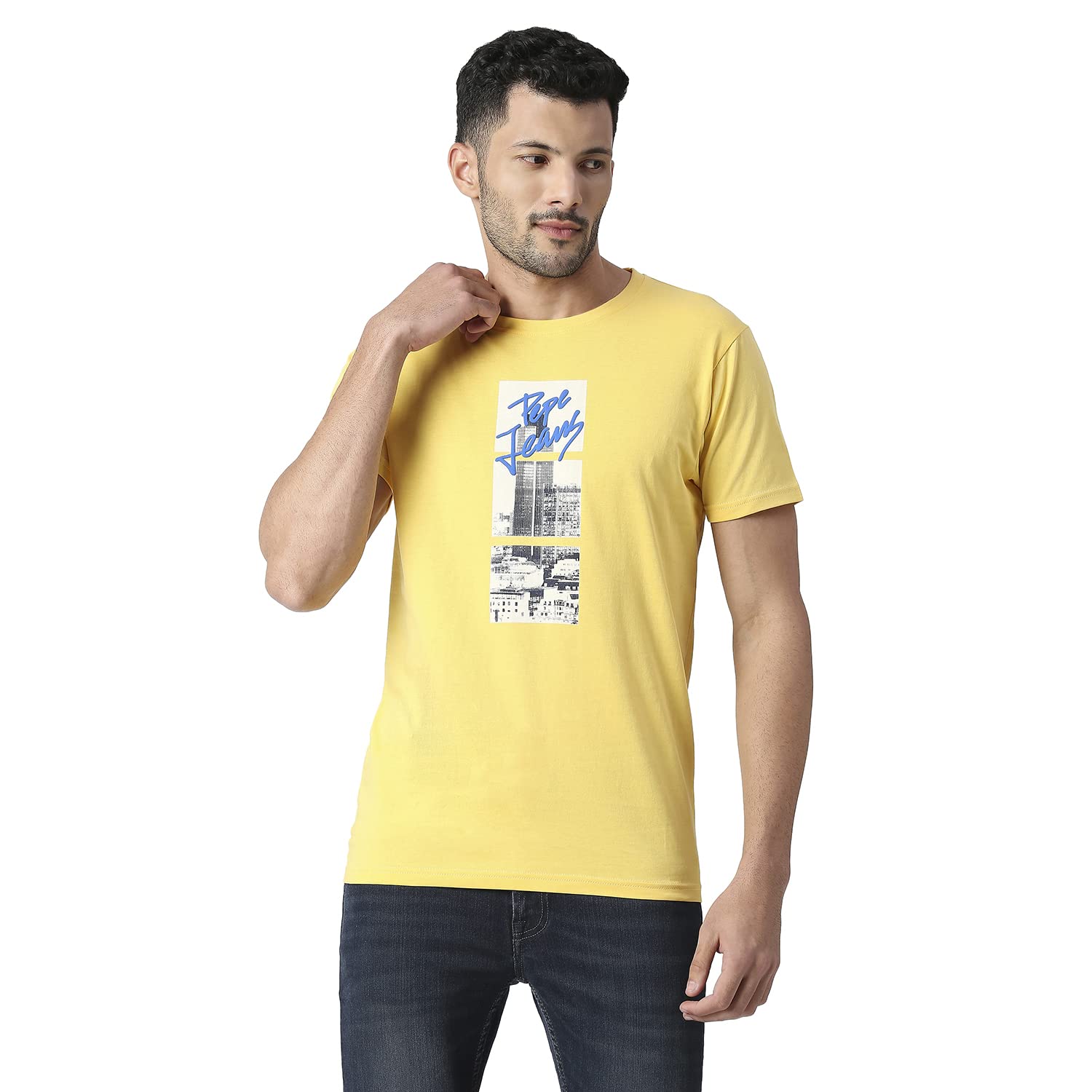 Pepe Jeans MenS Slim Fit T-Shirt (Pm509055023Xl_Summer Yellow Xl)