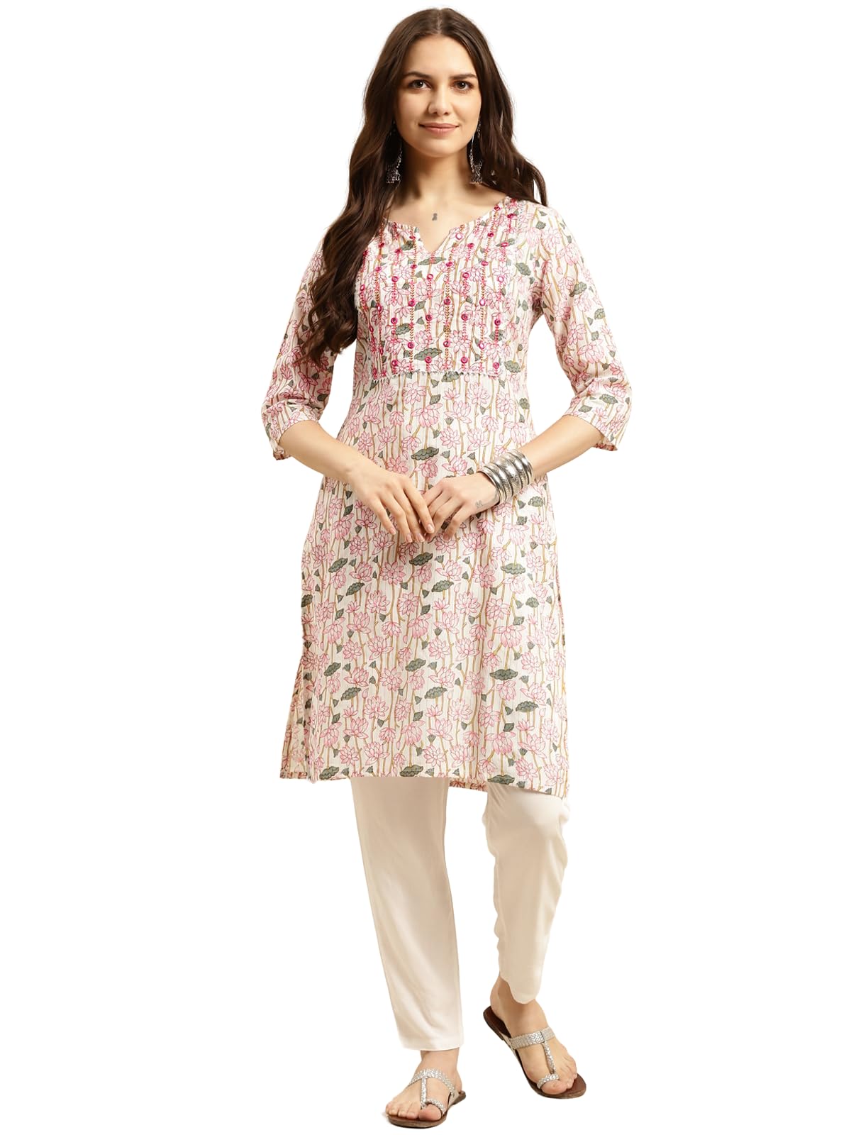 Rangita Pink Cotton Printed Straight Kurta With Pant | Kurta Set For Women_3Xl