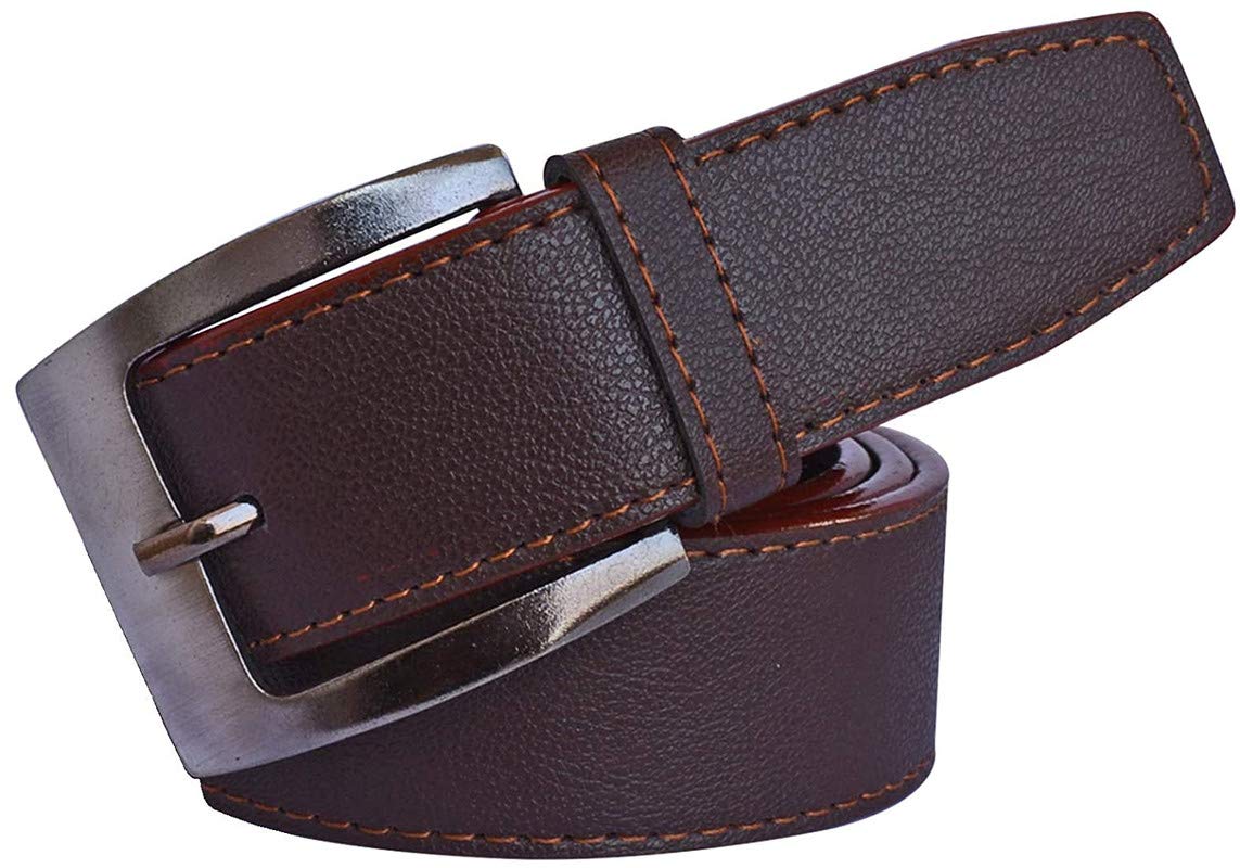 Veteran MenS Brown Synthetic Leather Belt Formal And Casual Belt For Man (Blk0422Bb) 32
