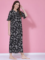 OOMPH! Cotton Blend Nighty for Womens | Night Gown | Nighty | Nightdress | Maxi Dress | Sleepwear | Gown for Women | Nighties |