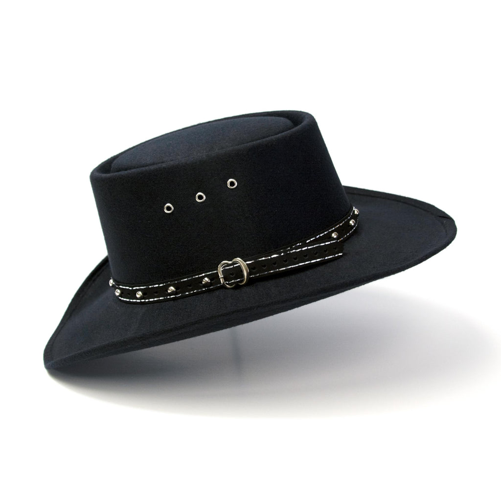 Western Express Faux Felt Gambler Cowboy Hat | Classic Cowboy & Cowgirl Hats for Kid's (US, Alpha, One Size, Black)