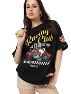 Bewakoof Heavy Duty 1.0 Official Peanuts Merchandise Womens Graphic Print Oversized Fit Half Sleeve Round Neck Pure Cotton T-Sh