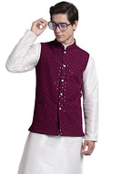 Jompers Mens Sequins And Embroidered Waistcoat