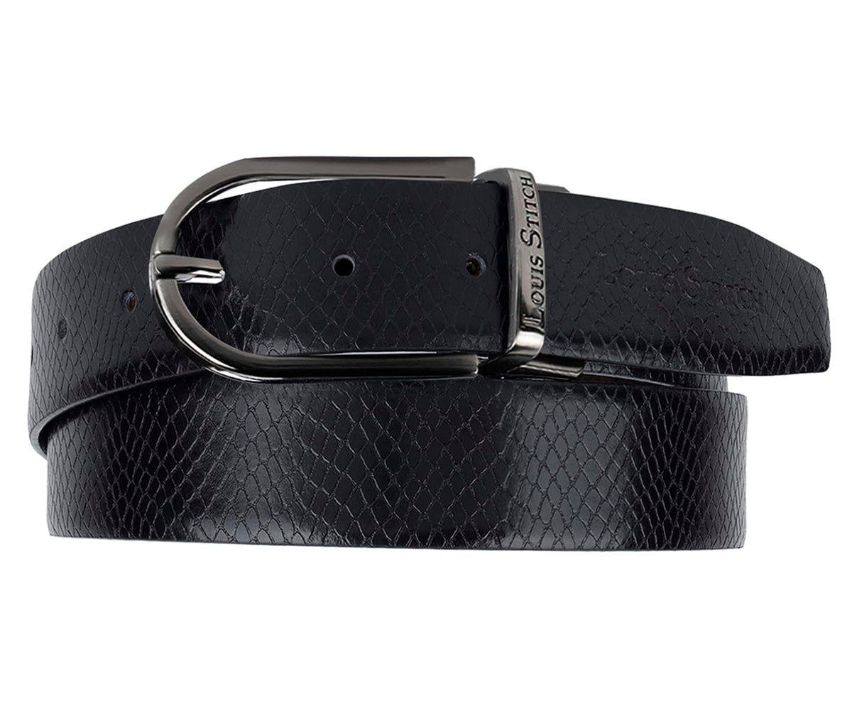 Louis Stitch MenS Spanish Leather Reversible Belt 1.25 Inch (35Mm) Handcrafted Formal Waist Strap With Nickel Buckle Belt For M 42