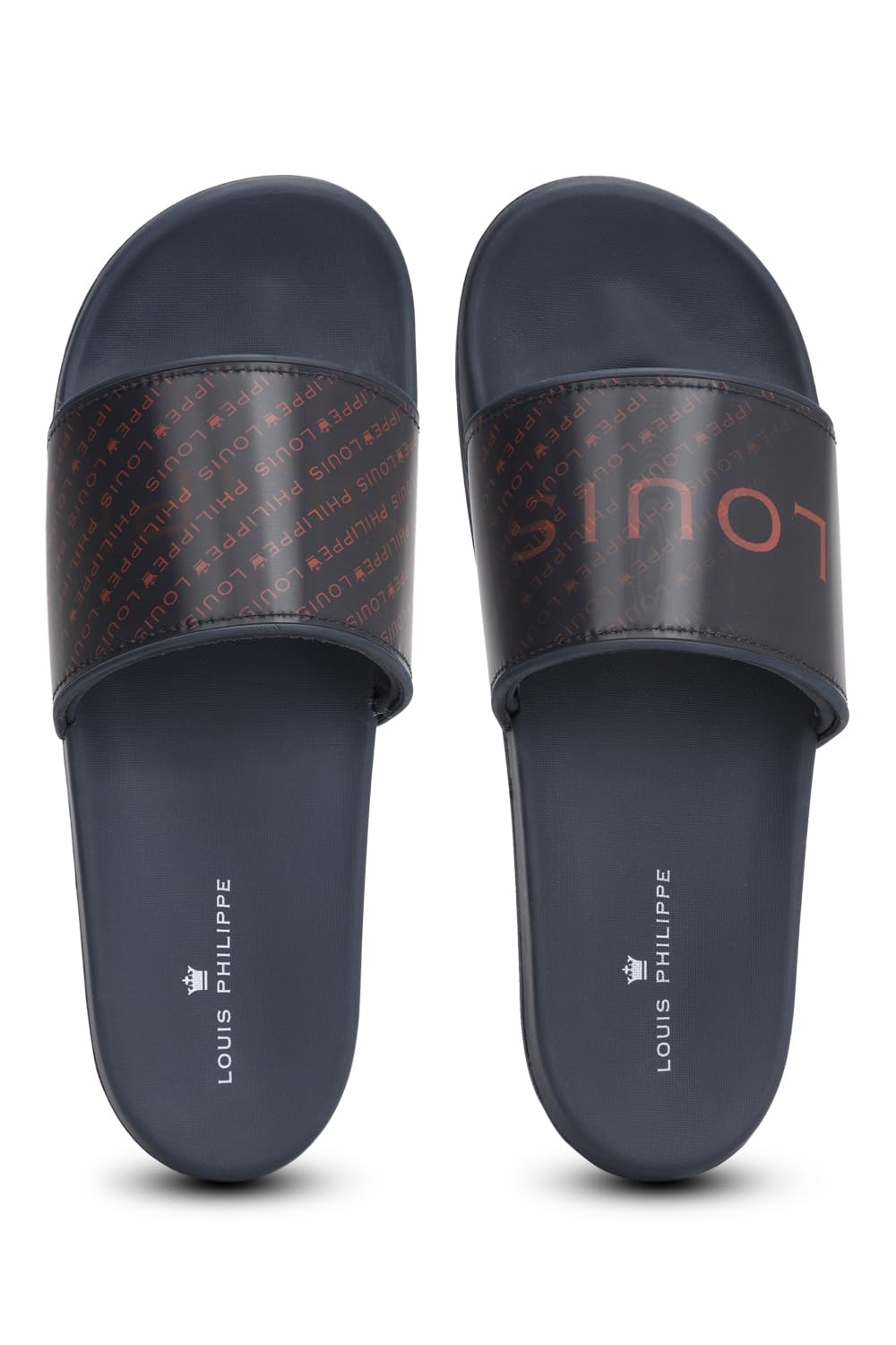 Louis Philippe Men Navy Print Flip Flops