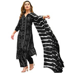 ANNI DESIGNER Women s Kurta with Trousers and Dupatta, Black, 2XL