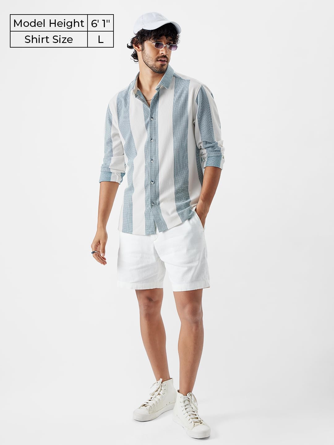 The Souled Store Stripes: Arctic White Long Sleeves Collared Neck Button Front Cotton Blend Regular Fit Easy to Style Officewear