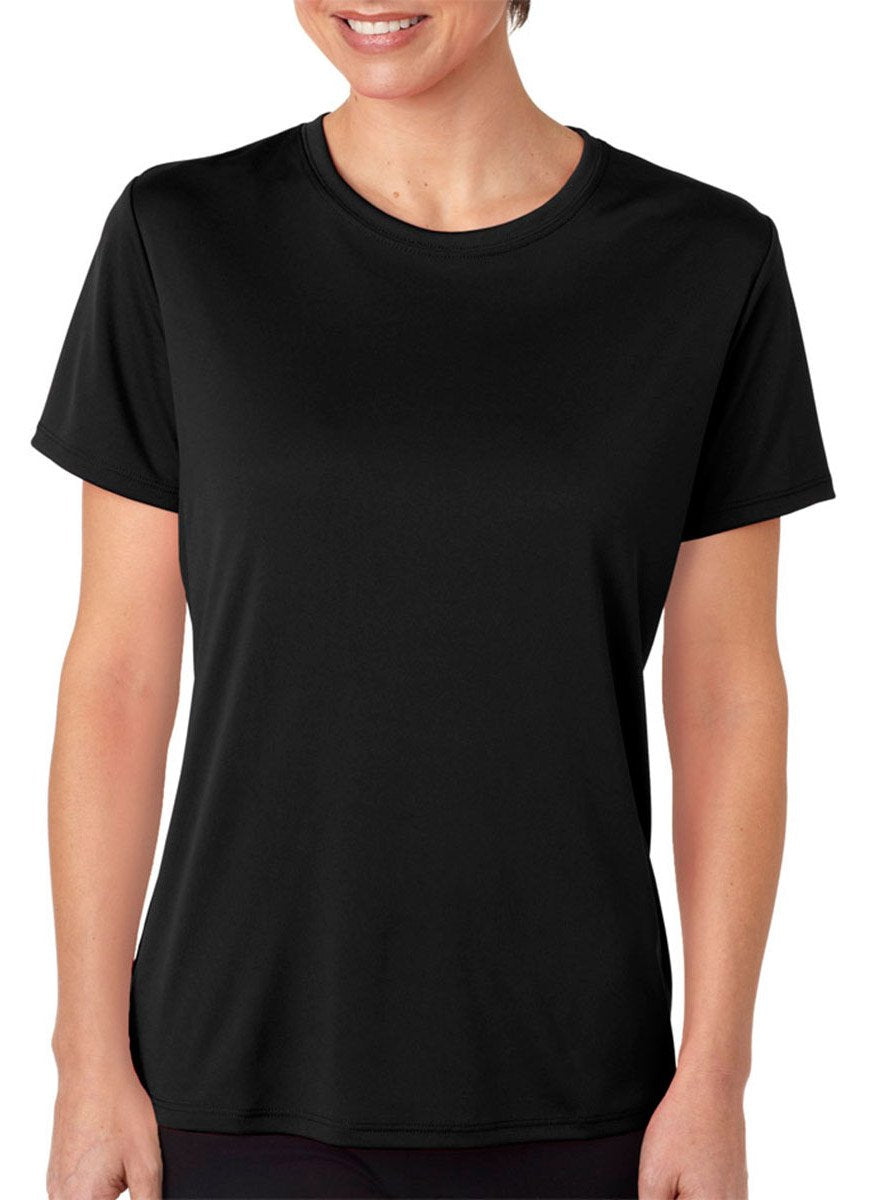 Ladies cool DRI with FreshIQ Performance T-Shirt - BLAcK - S(D0102HI33ZW)