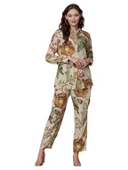 Lookmark WomenS Cotton Blend Floral Printed Full Sleeves Hip Length Button Down Collared Kurti Set | Kurta Set For Women (Az-Lm