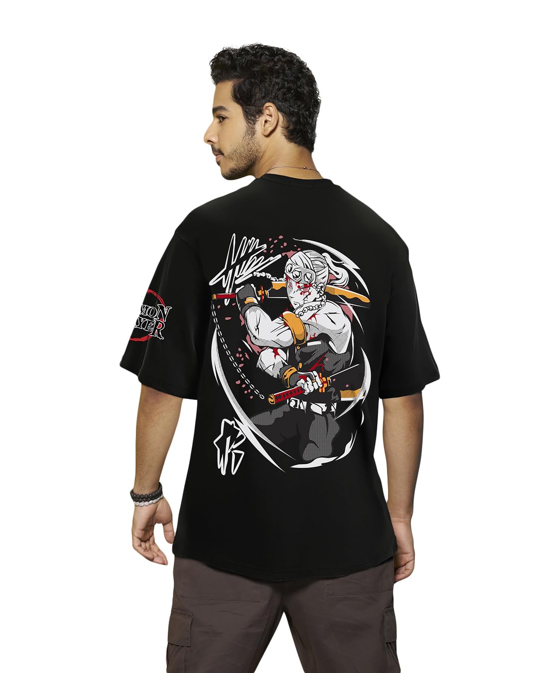 Bewakoof MenS God Of Festivals Graphic Print Cotton T-Shirt- Oversized Fit, Round Neck, Half Sleeves 567556_Black_2Xl