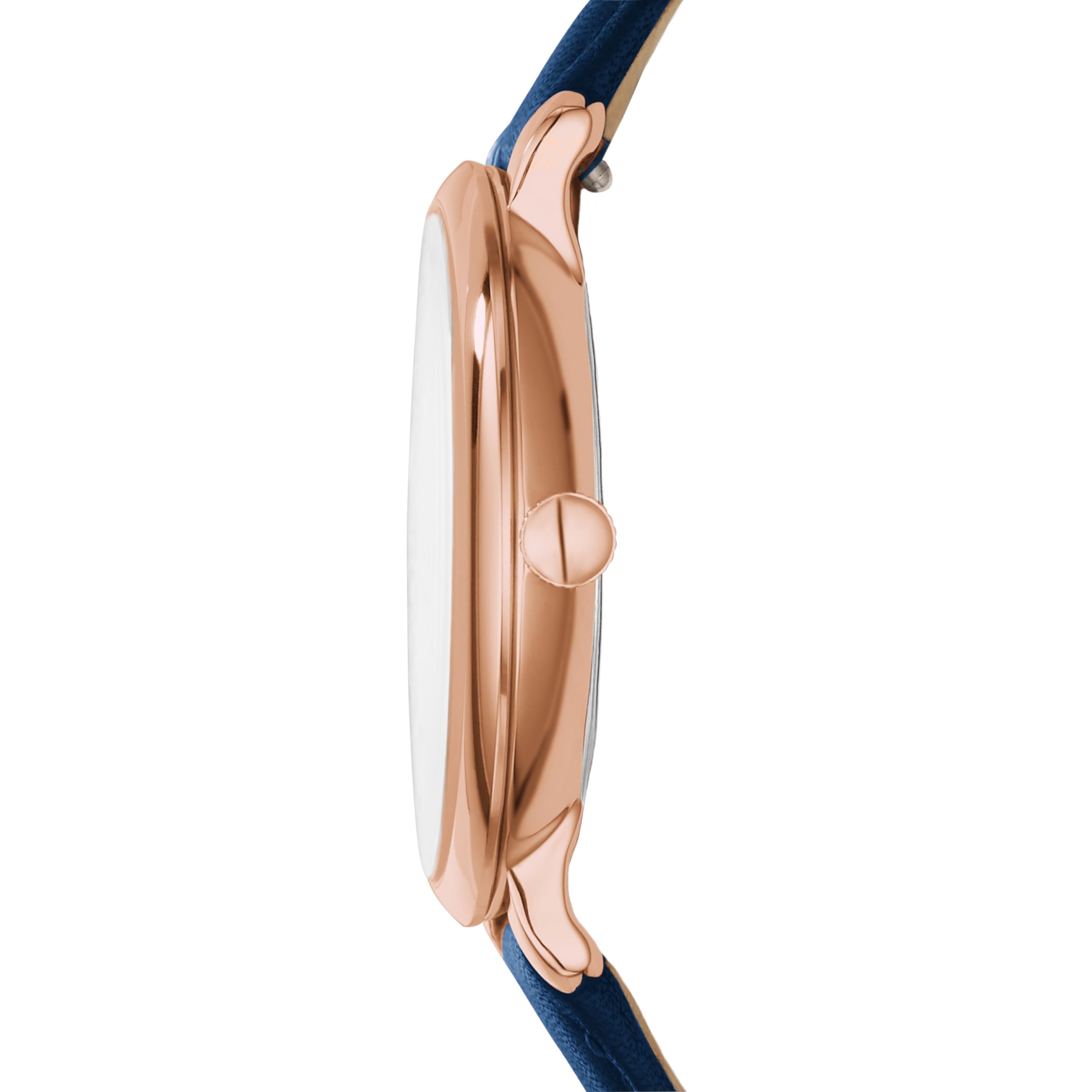 Fossil Women's Jacqueline Quartz Stainless Steel and Leather Watch, Color: Rose Gold, Navy (Model: ES3843)