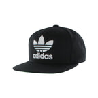 adidas Originals Kids-Boy's/Girl's Trefoil Chain Flatbrim Structured Snapback Cap, Black/White, One Size