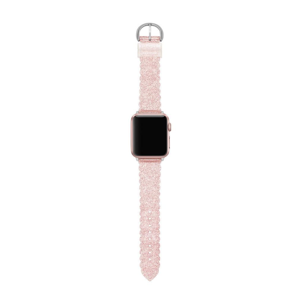 Kate Spade New York Women's Pink Glitter Jelly Band for Apple Watch, 38/40/41mm (Model: KSS0147)