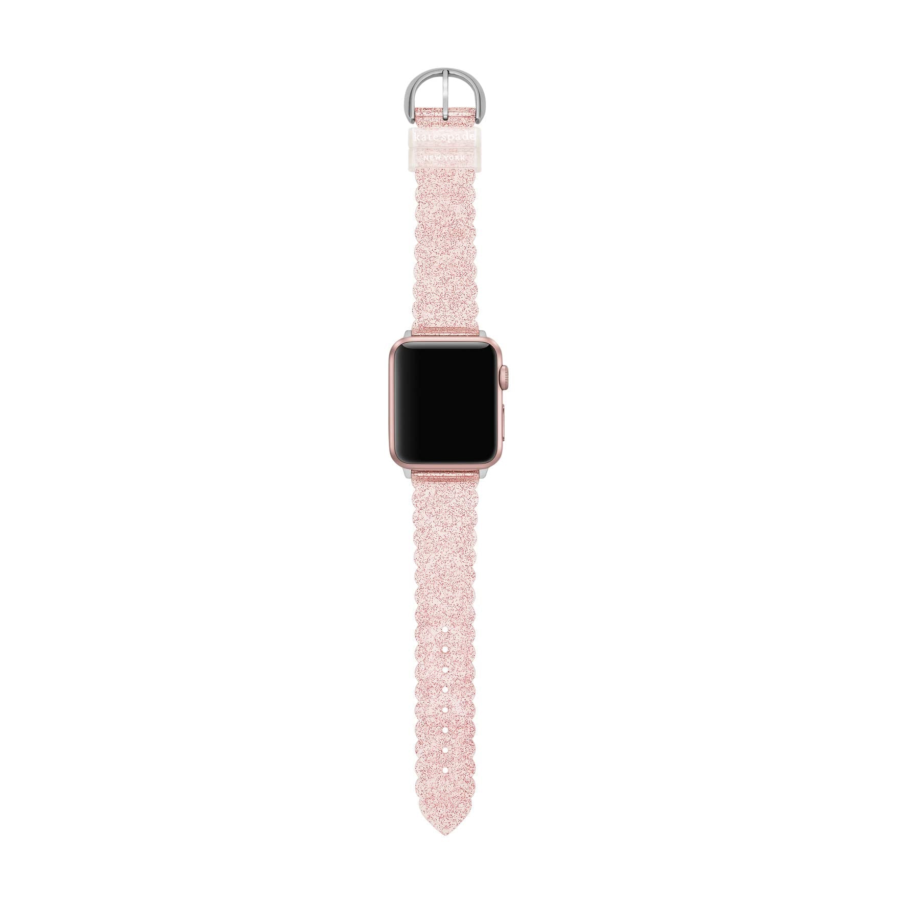 Kate Spade New York Women's Pink Glitter Jelly Band for Apple Watch, 38/40/41mm (Model: KSS0147)
