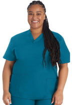 Dickies womens Signature 86706 Missy Fit V-neck Top medical scrubs shirts, Caribbean Blue, XX-Small US