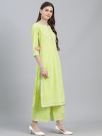 Libas Womens Cotton Kurta Sets (6915_Green