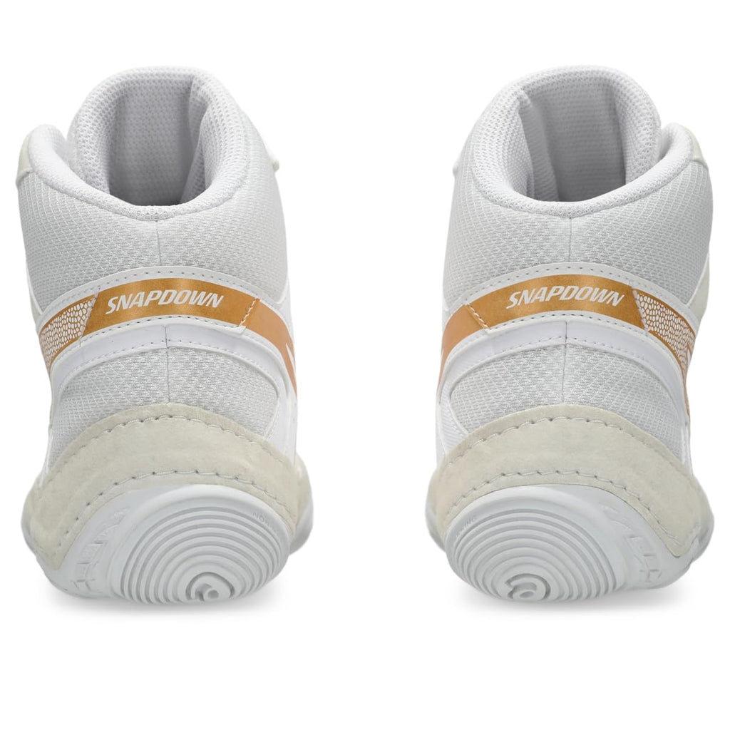 ASICS Men's Snapdown 4 Wrestling Shoes, 12, White/Pure Gold