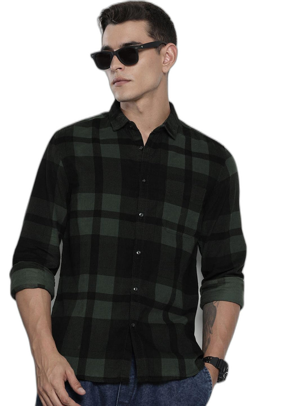 The Indian Garage Co Mens Regular Fit Printed Casual Carduroy Sweater