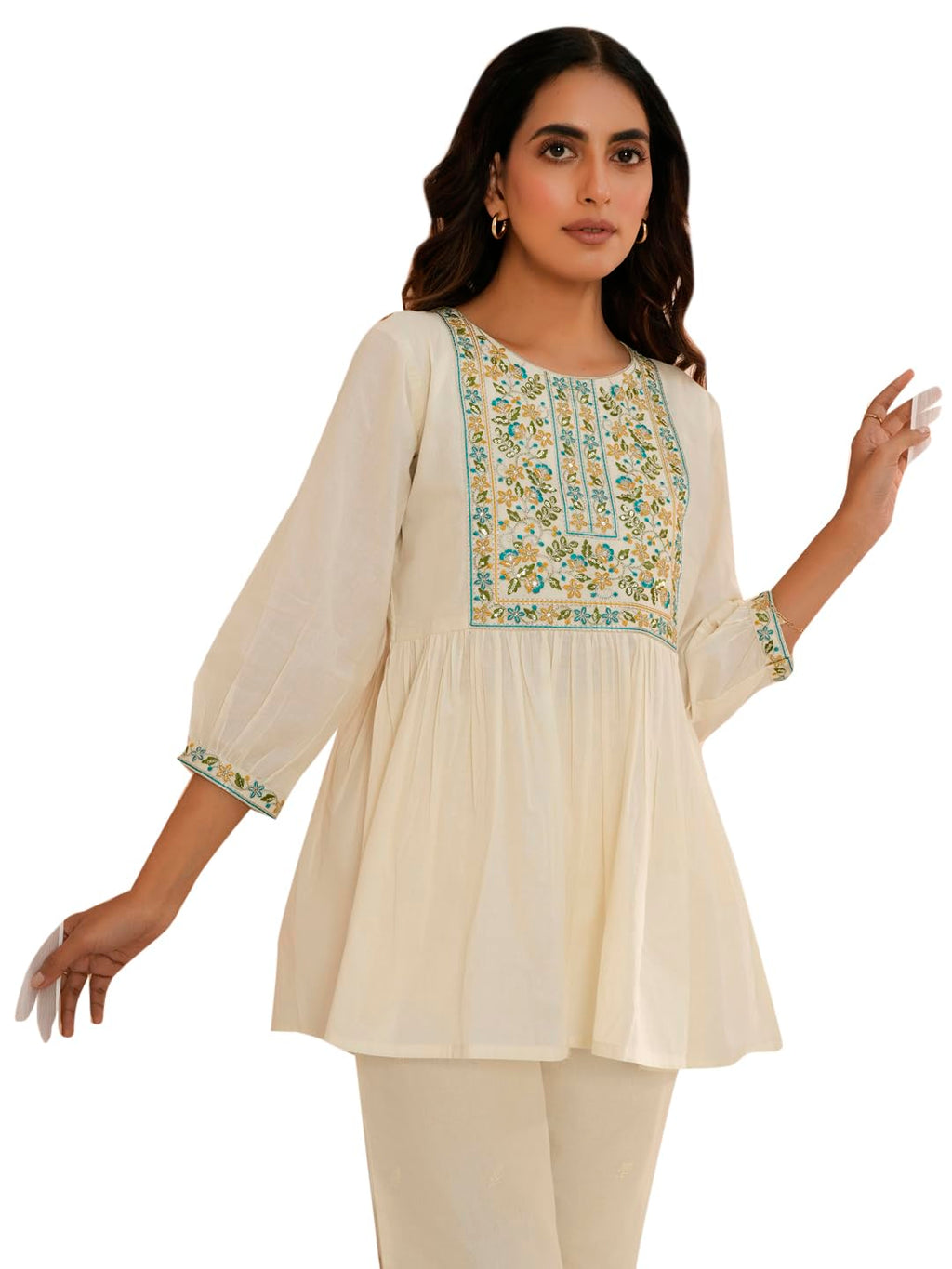 Libas Womens Yoke Design Cotton A-Line Kurti For Women