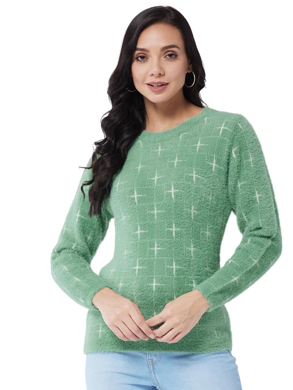 Modeve Women All Over Print Mint Sweater For Winters||Winterwear||
