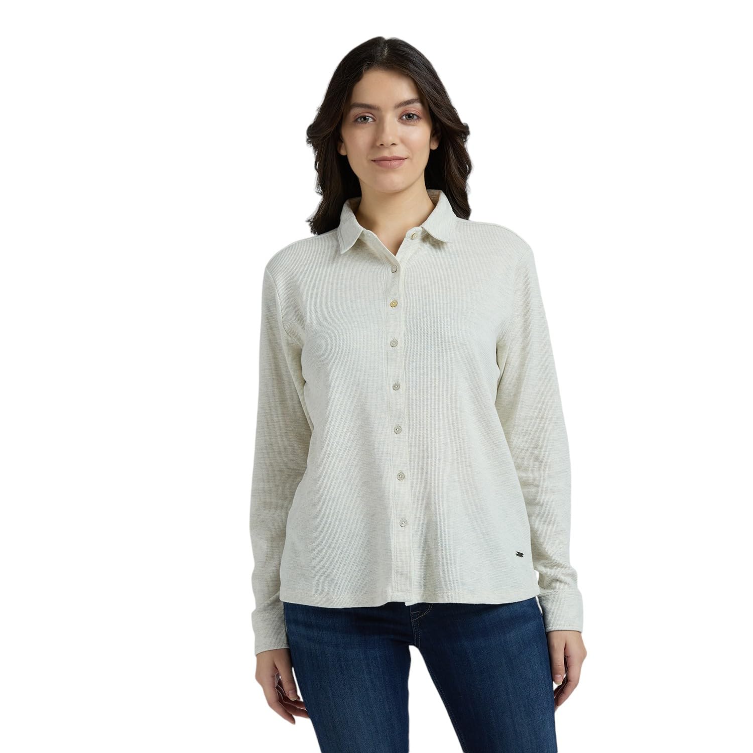 Pepe Jeans WomenS Regular Fit Shirt (Pl305056_Ecru White