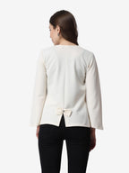 POPWINGS Casual Black Solid Front Open Shrug for Women | Latest Stylish Summer Wear Shrugs for Women | Hip-Length Women Shrug wi