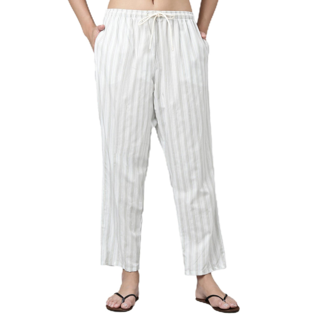 Enamor E4A5 Mid-Rise Straight Leg Pant for Women with Side Pockets