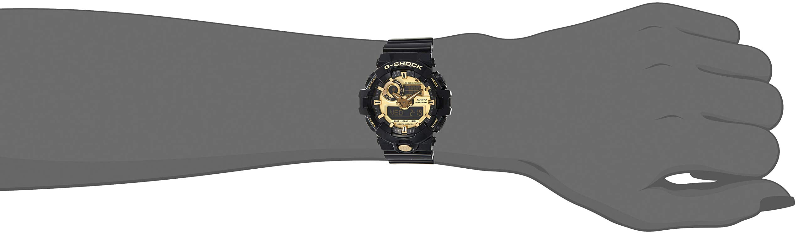 Casio Men's 'G Shock' Quartz Resin Casual Watch, Color:Black (Model: GA-710GB-1ACR)