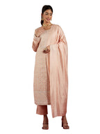 Libas ART Womens Embroidered Silk Blend Straight Kurta With Trousers and Dupatta