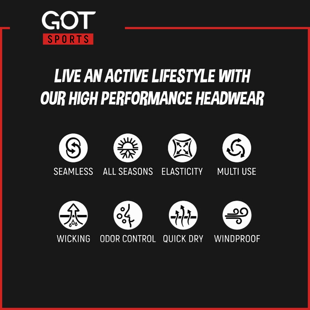 GOT Sports Tube Bandana - Neck Gaiter for Women & Men, Face Mask, Neck Wrap, Head Scarf, Curly Hair Sleep Protection - Breathabl